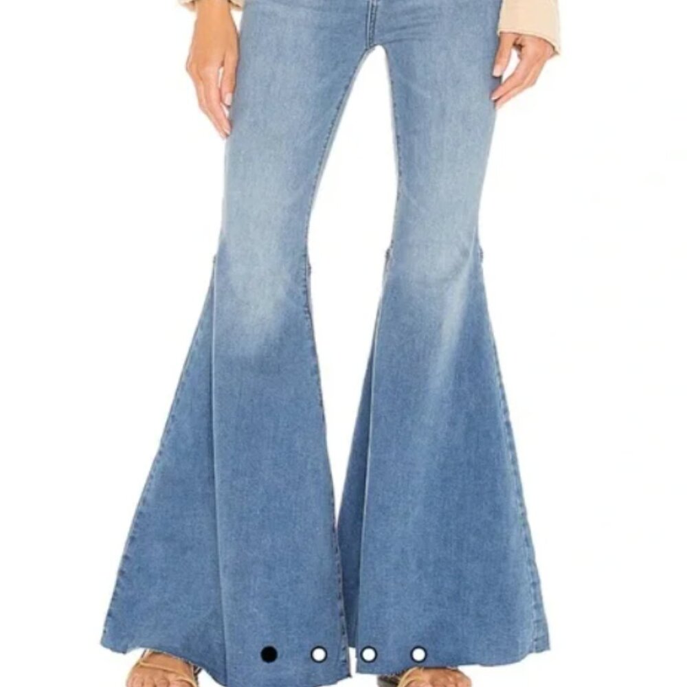 Free People Just Float On Flare Jeans - Light Blue - Size 26